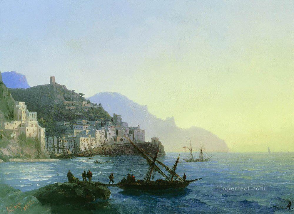 Vista de Amalfi 1865 Romántico Ivan Aivazovsky ruso Pintura al óleo